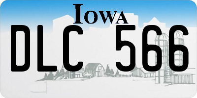 IA license plate DLC566