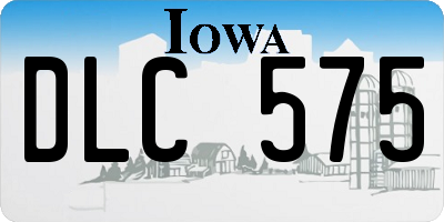 IA license plate DLC575