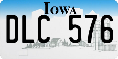 IA license plate DLC576