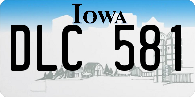 IA license plate DLC581