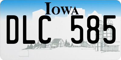 IA license plate DLC585