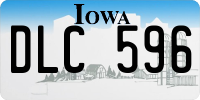 IA license plate DLC596