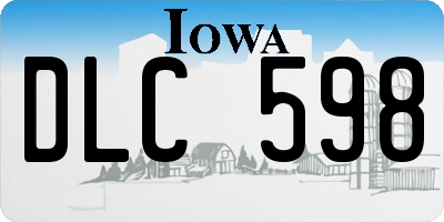 IA license plate DLC598
