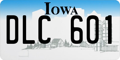 IA license plate DLC601