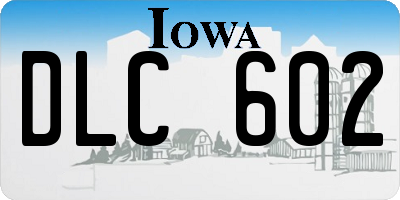 IA license plate DLC602