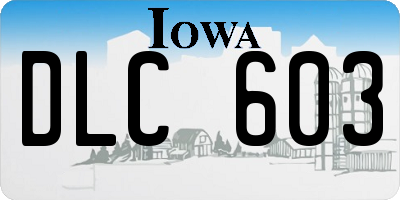 IA license plate DLC603