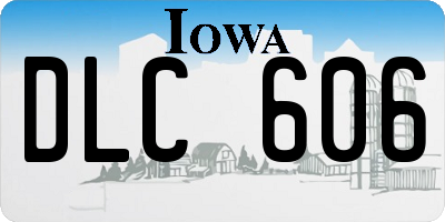 IA license plate DLC606