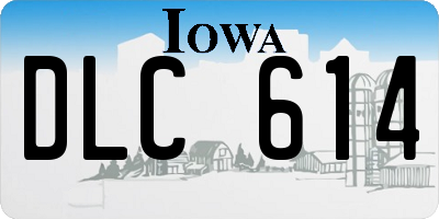 IA license plate DLC614