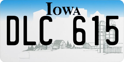 IA license plate DLC615