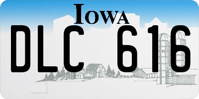 IA license plate DLC616