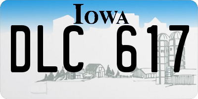 IA license plate DLC617