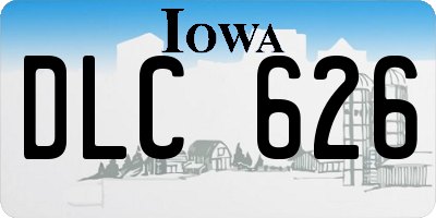 IA license plate DLC626