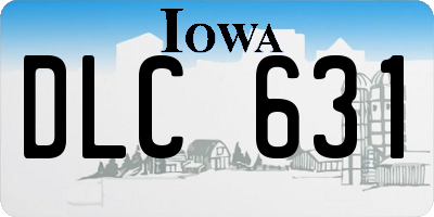 IA license plate DLC631