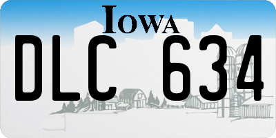 IA license plate DLC634