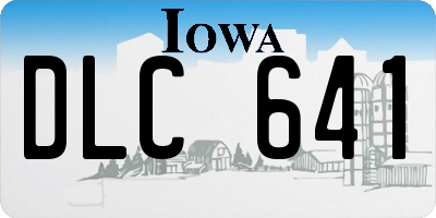 IA license plate DLC641