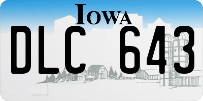 IA license plate DLC643