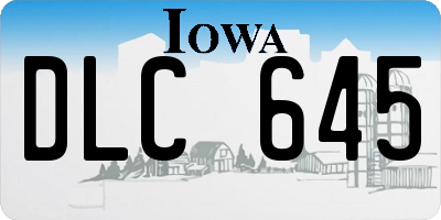 IA license plate DLC645