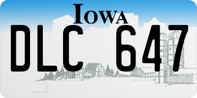 IA license plate DLC647