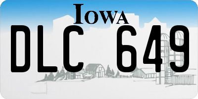 IA license plate DLC649