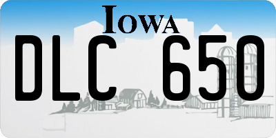 IA license plate DLC650