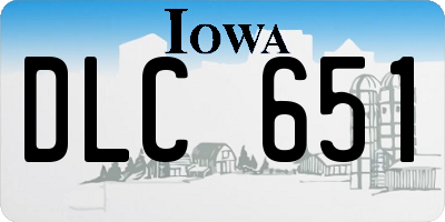 IA license plate DLC651