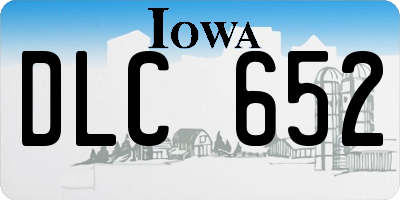 IA license plate DLC652