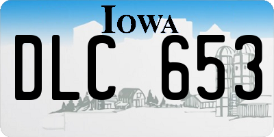 IA license plate DLC653