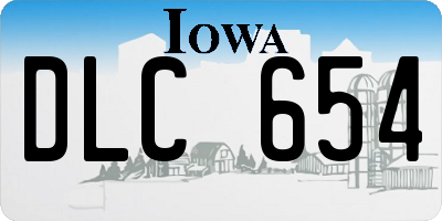 IA license plate DLC654