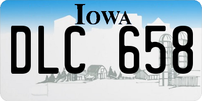 IA license plate DLC658