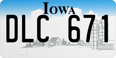 IA license plate DLC671