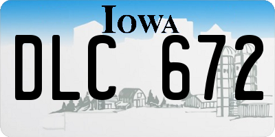 IA license plate DLC672
