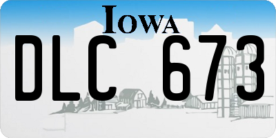 IA license plate DLC673