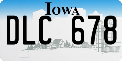 IA license plate DLC678