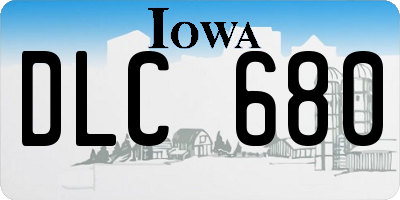 IA license plate DLC680