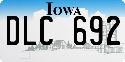 IA license plate DLC692