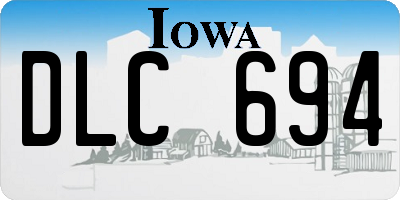 IA license plate DLC694