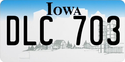 IA license plate DLC703