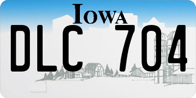 IA license plate DLC704
