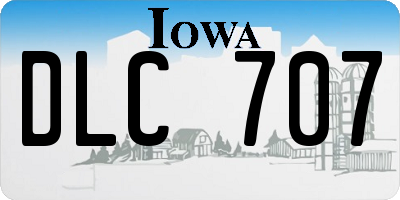 IA license plate DLC707