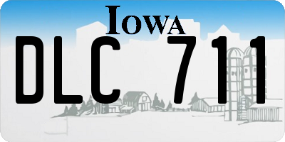 IA license plate DLC711