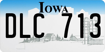 IA license plate DLC713