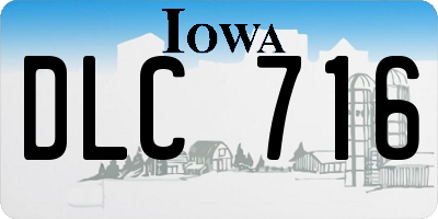 IA license plate DLC716