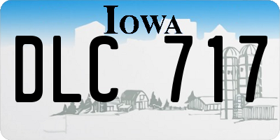 IA license plate DLC717