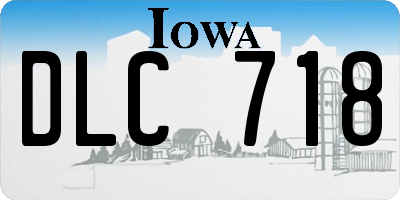IA license plate DLC718
