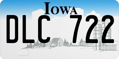 IA license plate DLC722