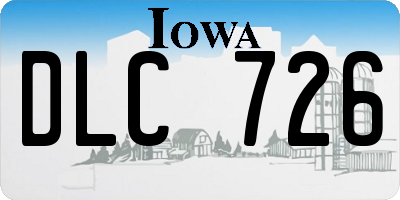 IA license plate DLC726
