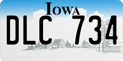 IA license plate DLC734