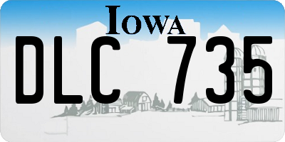 IA license plate DLC735