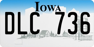 IA license plate DLC736