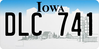IA license plate DLC741
